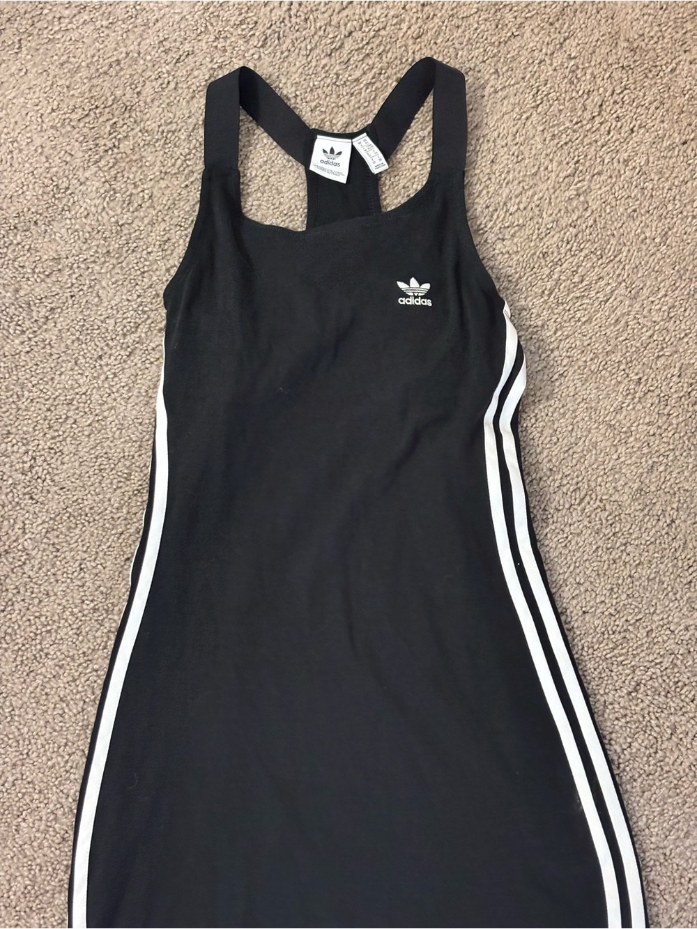 adidas Black Dress with White Side Stripes